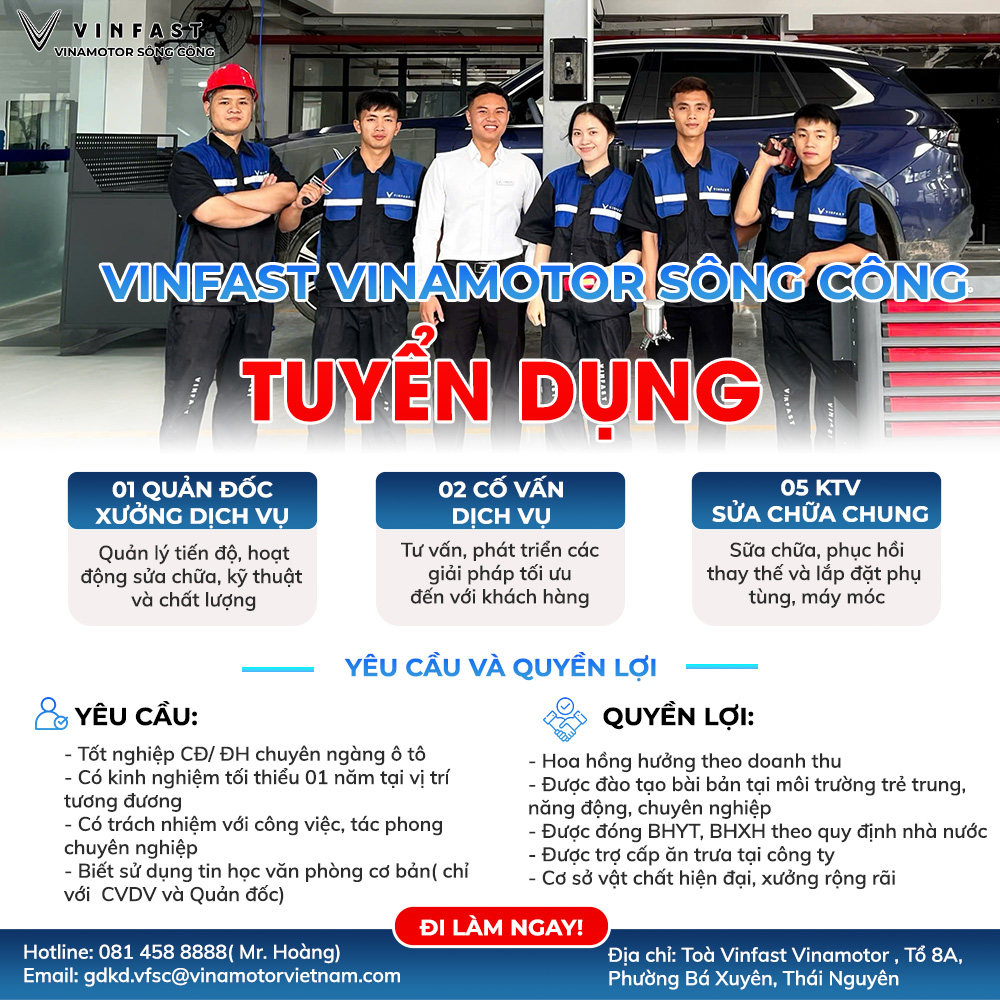 vinfast vinamotor tuyen dung